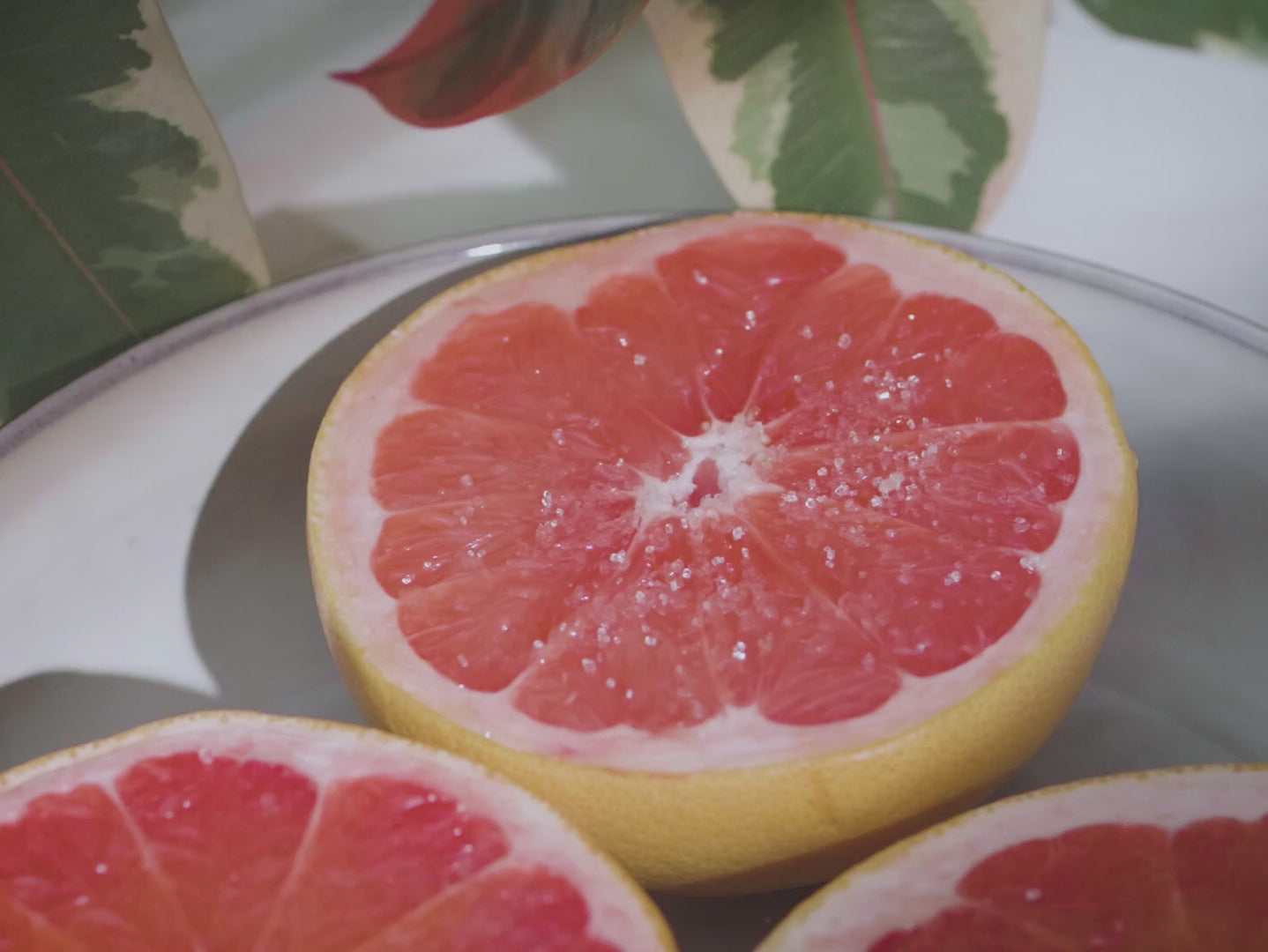 Grapefruit with sprinkled sugar